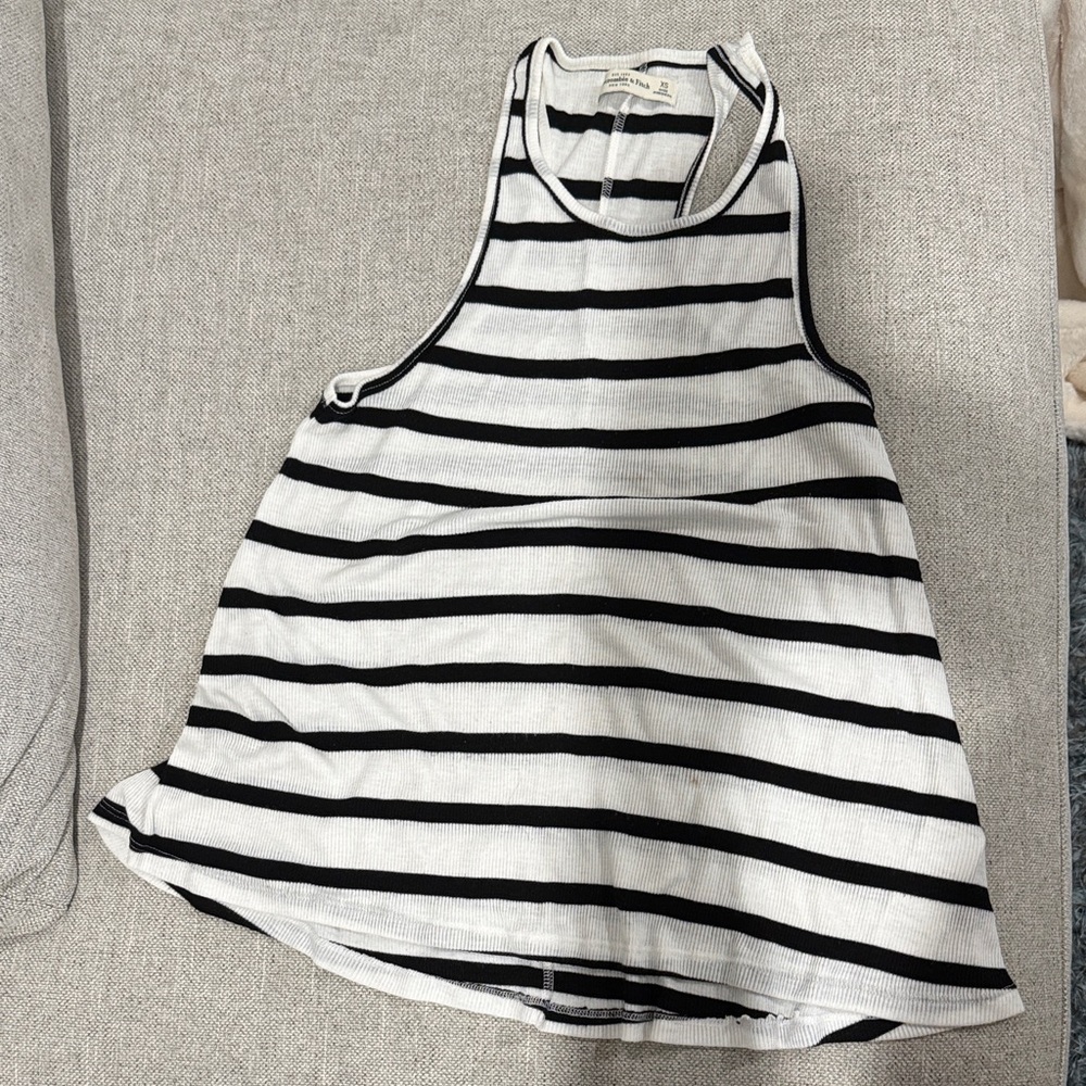Abercrombie & Fitch Black and White Striped Tank Top